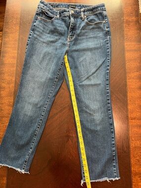 Talbots Straight Leg, raw hem, Jeans in Denim Blue with Raw Hem